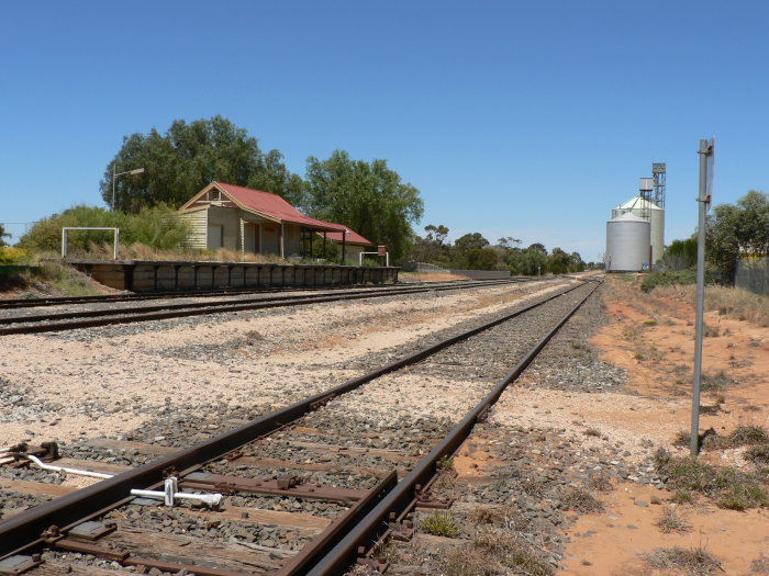 The view looking south towards the station.