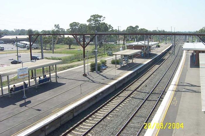 
The view looking from the footbridge towards Sydney.
