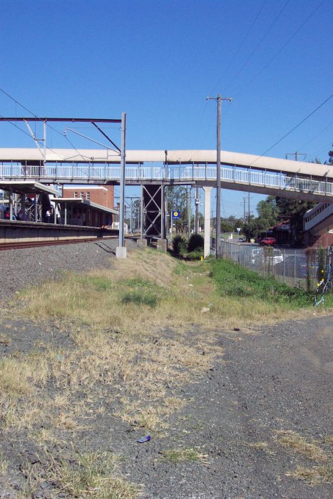 The view looking west alongside platform 1.