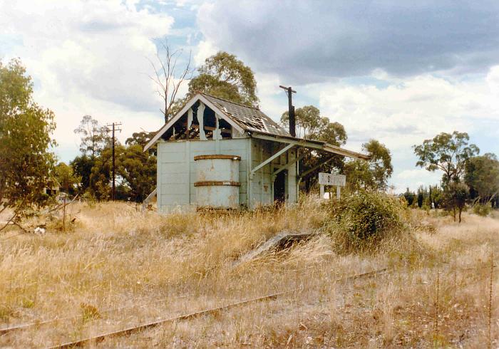 
A view of the vandalised Rosewood station looking in the up direction.
