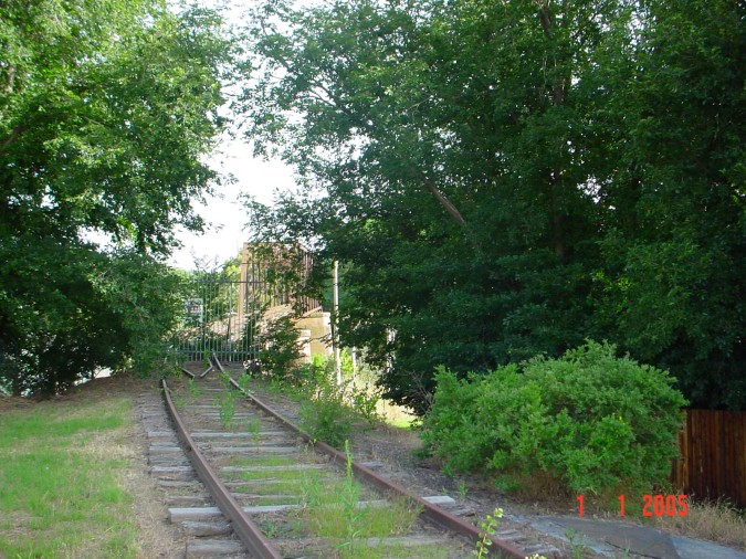 
The view looking up the line as the track approaches the bridge.
