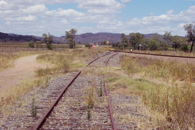 The view looking towards the junction and the former station location.