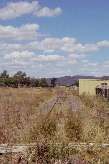 The view looking towards the junction from the stop block that marked the end of the branch when it had been truncated to a siding.