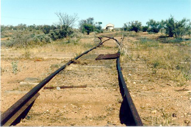 The view looking east towards the station and Broken Hill.