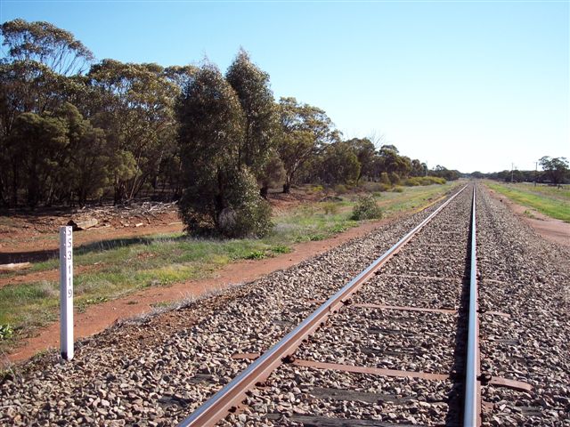 
Nothing is visible to denote the locaiton of the one-time station.
