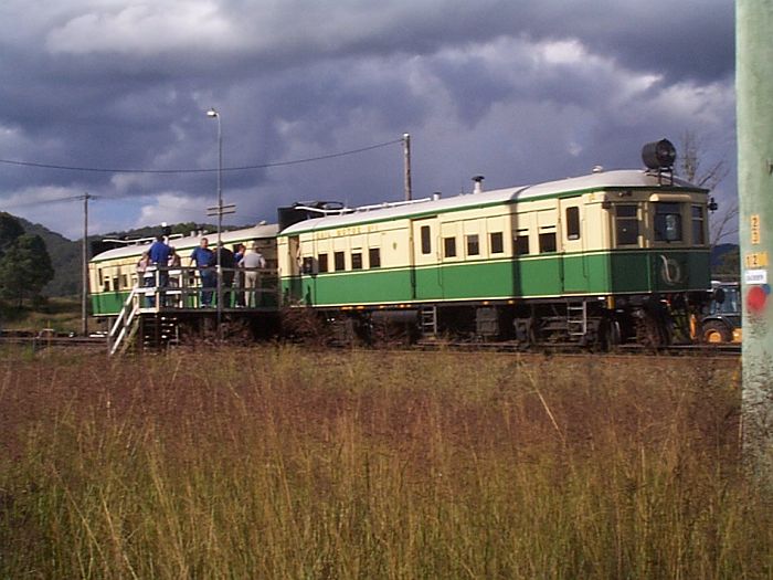 
The Rail Motor Society's No 7 and 1 cars stopped at the short platform
at Stroud Road.
