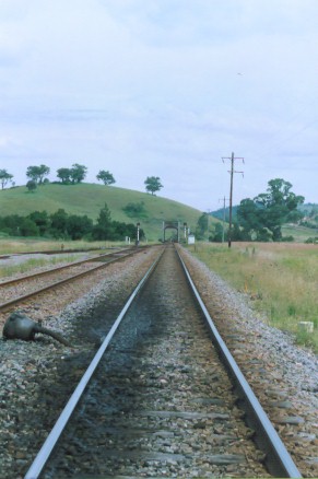 The view looking south from the Stroud Road Railway Station.