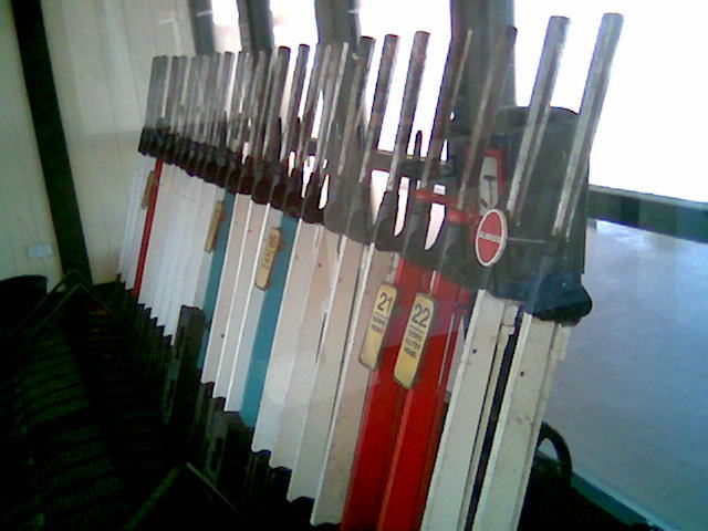 The lever frame inside the signal box.