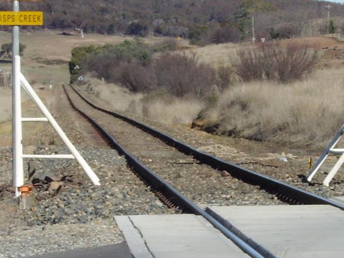 The view looking south from the station towards Crisps Creek.