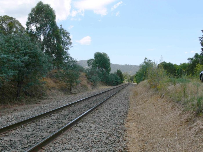 The view looking down the line at the one-time station.