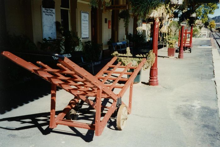 
A baggage cart on display at the railway museum.
