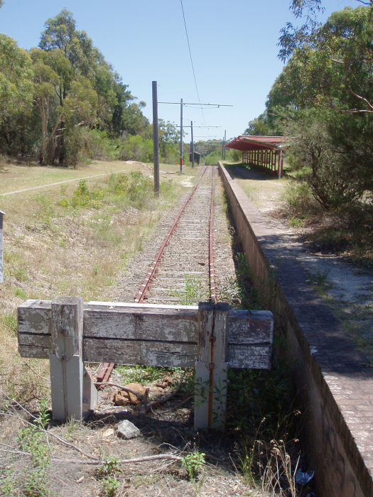 The view looking back from the end of the line.