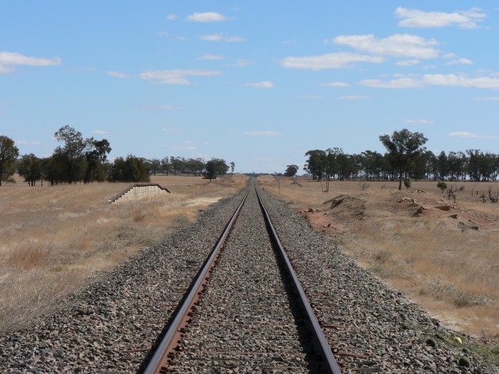 The view looking west. The mound on the right is all that remains of the station.