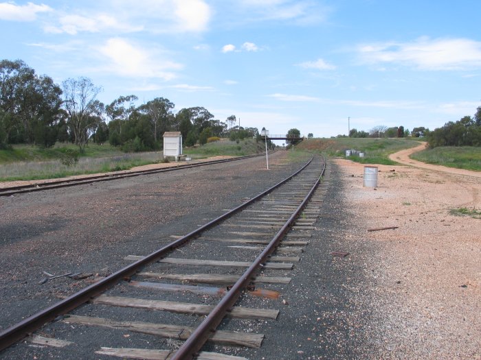 The view looking south along the heavily rationalised yard.