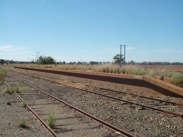 
Only the platform remains of the station, in this view towards Tottenham.
