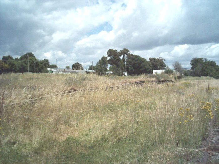 The goods loading bank is almost hidden in the grass. This view is looking in the up direction.