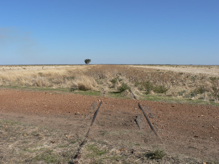 The view looking south. The one-time station was located on the left hand side of the line.