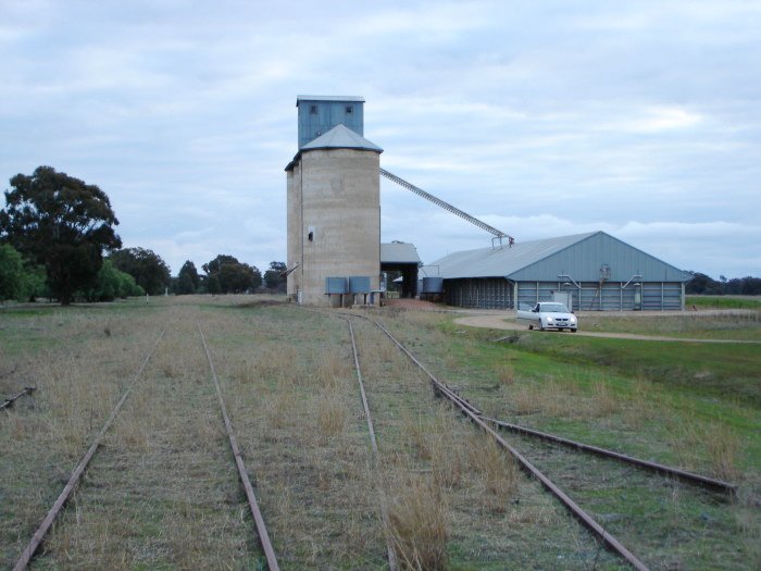 The view looking east towards the silos.