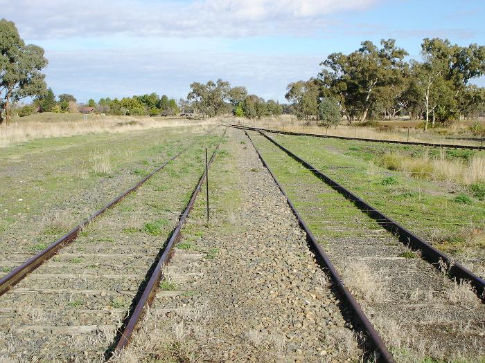 The view looking towards Corowa of the down end of the yard.