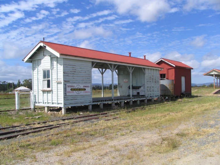 A closer view of the goods shed.