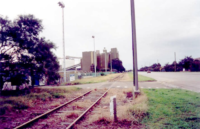 The view looking up the Master Siding towards Kooragang Island.