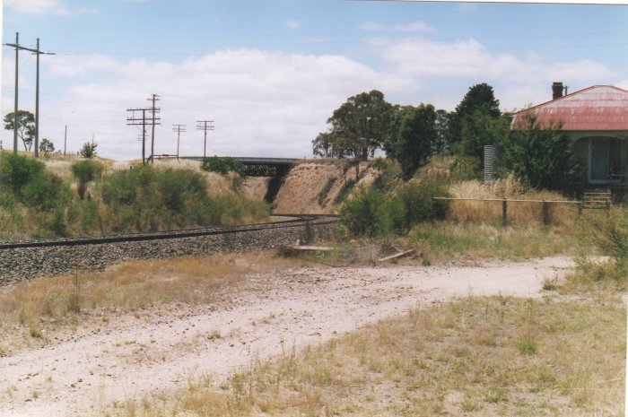 View up the line from Wambool Station site, looking towards Locksley.