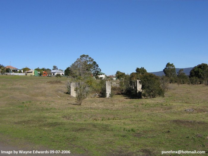 The view looking at the remains of the coal loading facility back up the line.