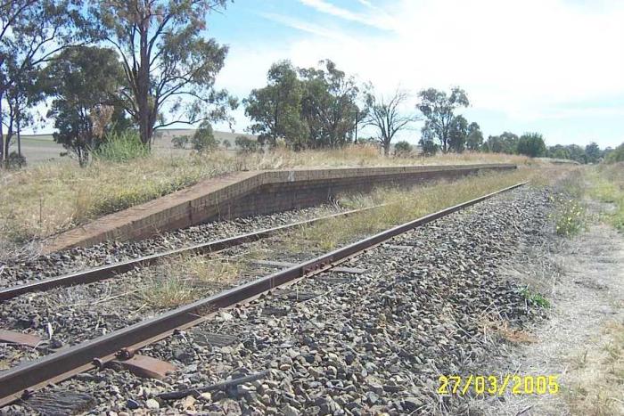 
The view looking north along the remaining platform face.
