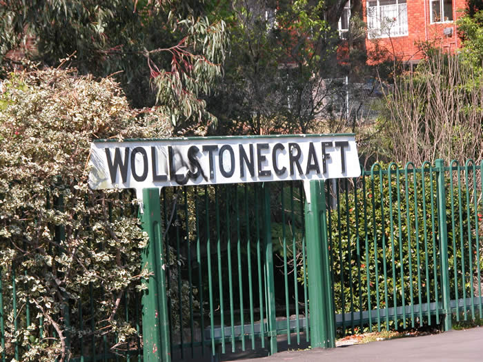 The old station sign on platform 1.