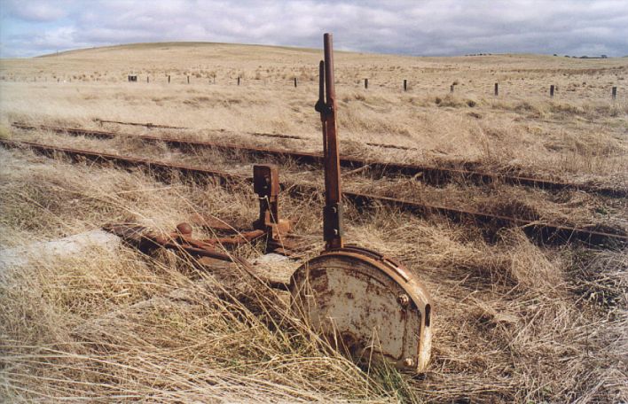 
The B lever frame and bracket lock, at the down end of the loop.
