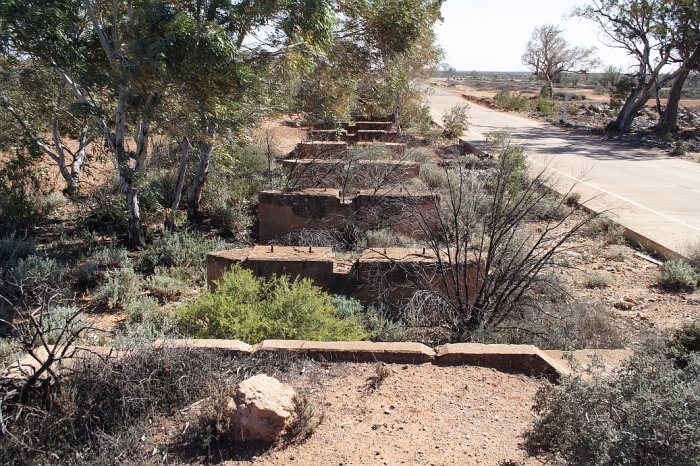 Some old bridge supports in a creek adjacent to Yanco Glen.