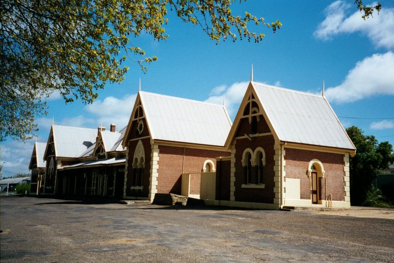 
The impressive architecture of the station building at Young.
