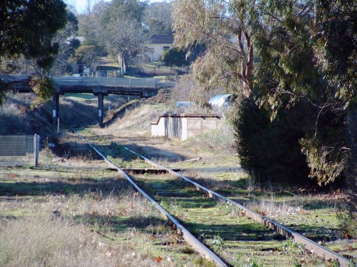 The view looking east as the track passes under the Olympic Highway.