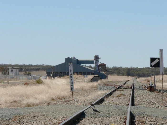 The view looking east.  The former station was located opposite the loading bank.